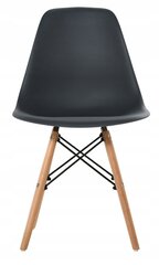 Sarja 4x Vigo tuoleja, mitat: 46x48x82cm, grafiitti-istuin, puiset jalat hinta ja tiedot | Ruokapöydän tuolit | hobbyhall.fi