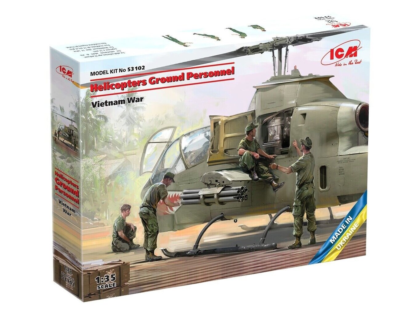 Liimattava malli ICM 53102 Helicopters Ground Personnel (Vietnam War) 1/35 hinta ja tiedot | Koottavat pienoismallit | hobbyhall.fi