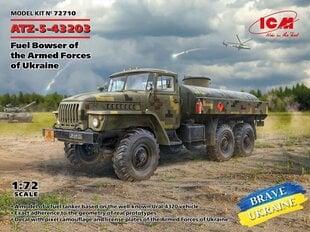 Liimattava malli ICM 72710 Fuel Bowser of the Armed Forces of Ukraine ATZ-5-43203 1/72 hinta ja tiedot | Koottavat pienoismallit | hobbyhall.fi