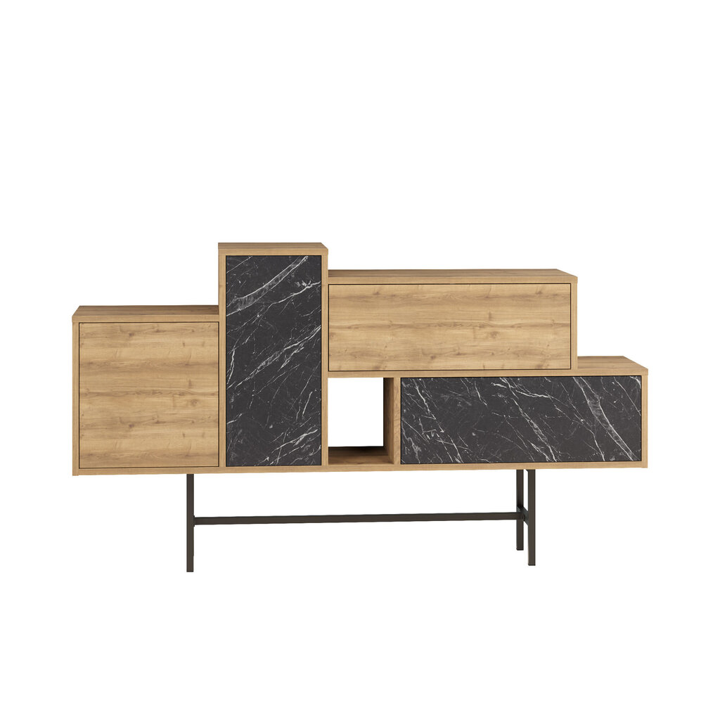 Asir-kaappi, 160x90x35,5cm, ruskea/musta hinta ja tiedot | Sivupöydät | hobbyhall.fi