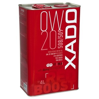 Xado Atomic Oil moottoriöljy 0W-20 508/509 Red Boost, 4L hinta ja tiedot | Moottoriöljyt | hobbyhall.fi