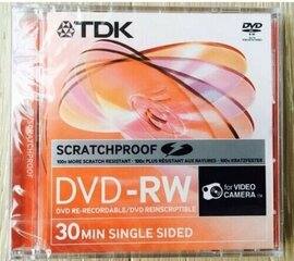 TDK DVD-RW 1,4GB jewel, MINI, Scratchproof hinta ja tiedot | Vinyylilevyt, CD-levyt, DVD-levyt | hobbyhall.fi