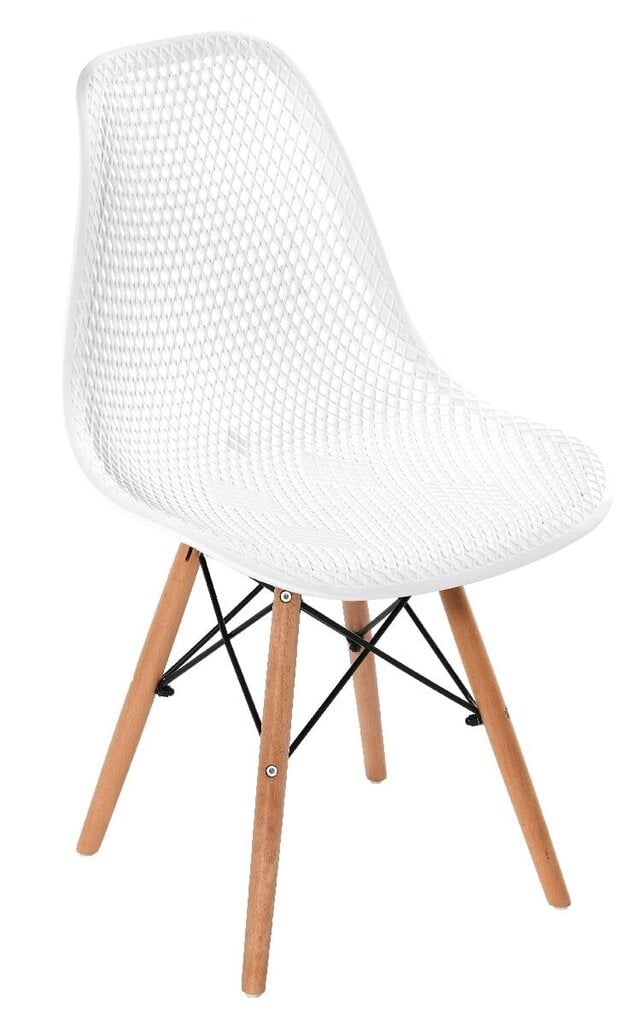 Hugo valkoinen tuoli, PP, puiset jalat, mitat 46x54x44/82 hinta ja tiedot | Ruokapöydän tuolit | hobbyhall.fi