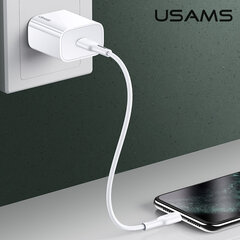 Matkalaturi USAMS 20W USB-C PD, valkoinen hinta ja tiedot | Puhelimen laturit | hobbyhall.fi