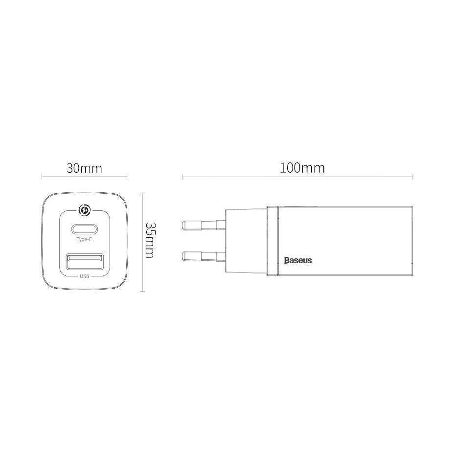 Laturipohja GaN2 Lite, 65 W USB / USB Typ C, 3.0 (galliumnitridi), valkoinen (CCGAN2L-B02) hinta ja tiedot | Puhelimen laturit | hobbyhall.fi