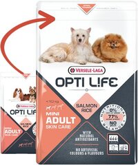 Versele-laga Opti Life Adult Skin Care Mini lohella, 7,5 kg hinta ja tiedot | Koiran kuivaruoka | hobbyhall.fi