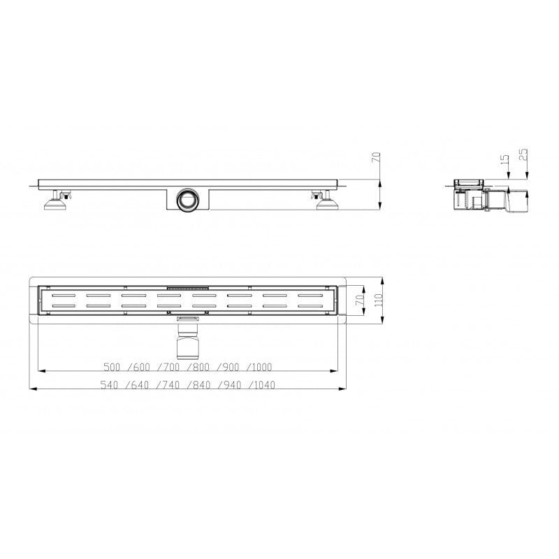 Kouru LINIA 500mm hinta ja tiedot | Lattiakaivot | hobbyhall.fi