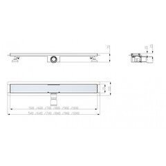 Kouru SLEEK 600mm, lasiritilä, valkoinen hinta ja tiedot | Lattiakaivot | hobbyhall.fi