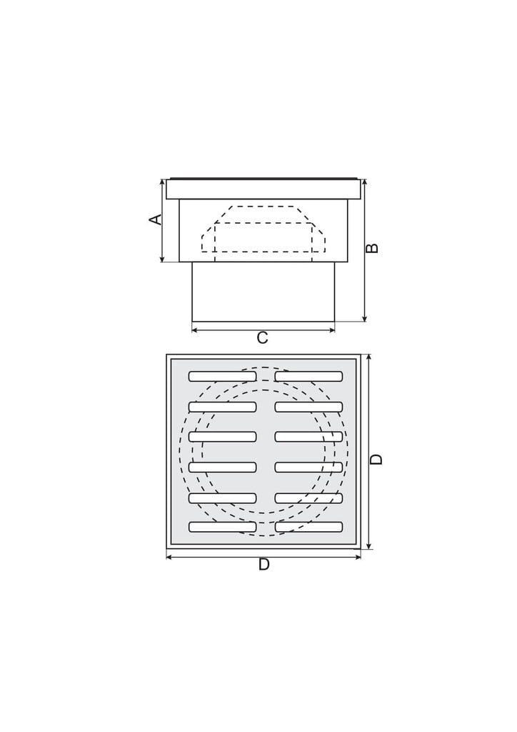 Loukku Ø 50, muoviristikko 10x10 [cm] valkoinen väri hinta ja tiedot | Lattiakaivot | hobbyhall.fi