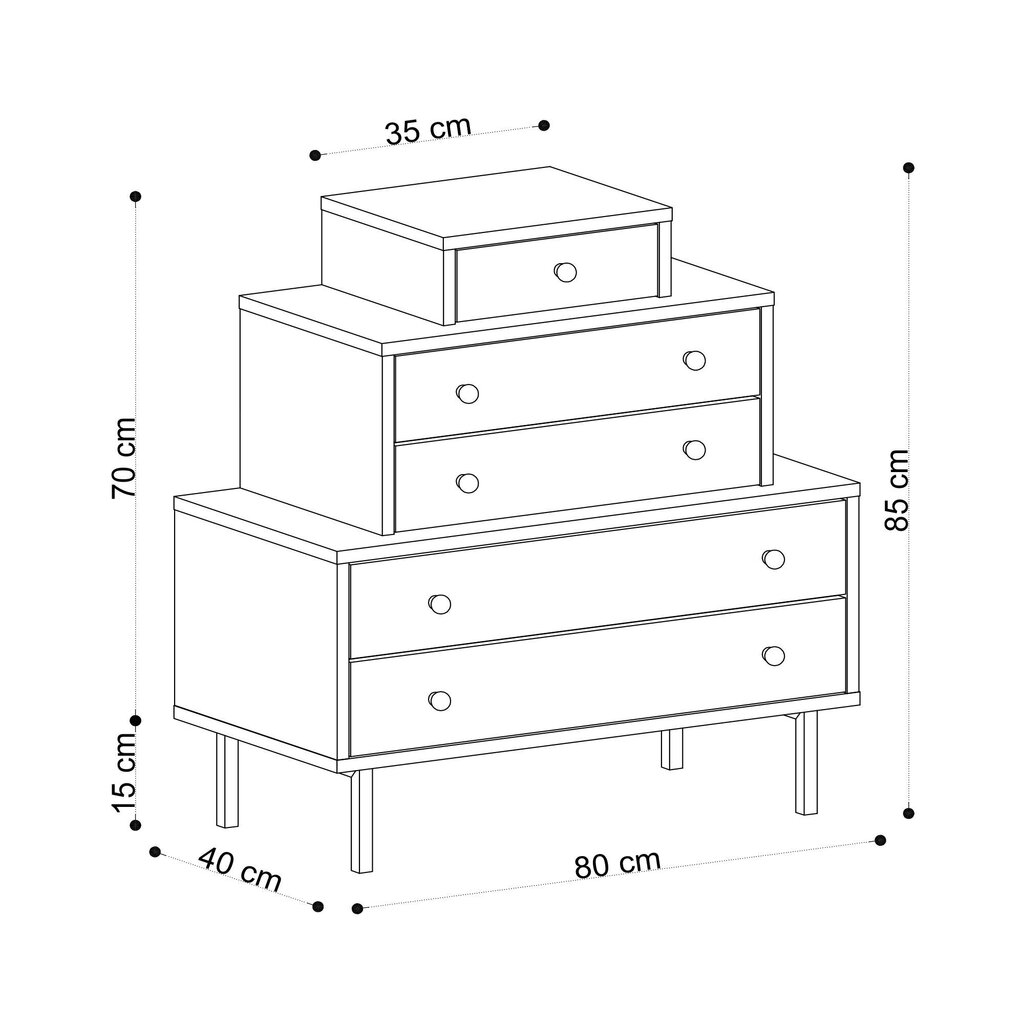 Lipasto Kalune Design Dresser 793, ruskea hinta ja tiedot | Lipastot | hobbyhall.fi