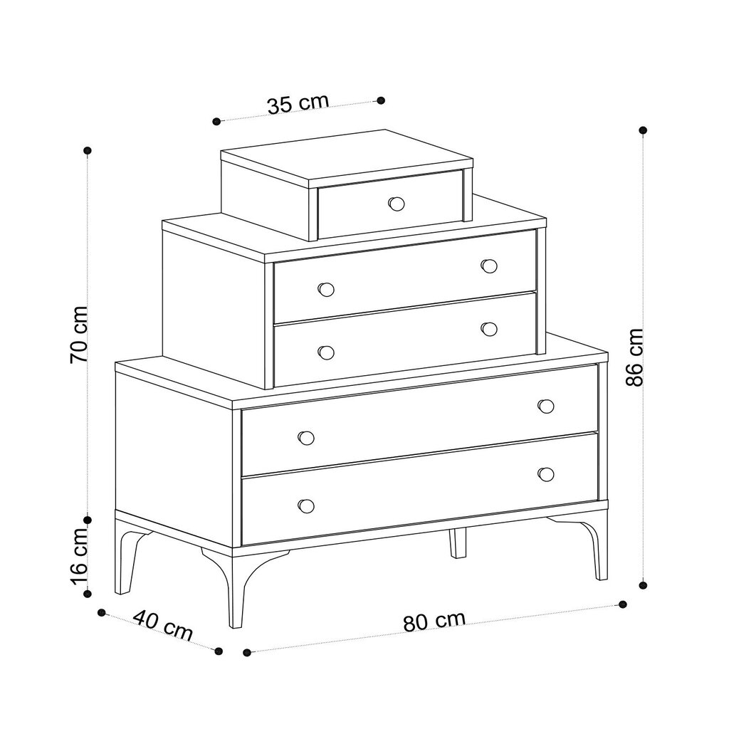 Lipasto Kalune Design Dresser 393, ruskea hinta ja tiedot | Lipastot | hobbyhall.fi