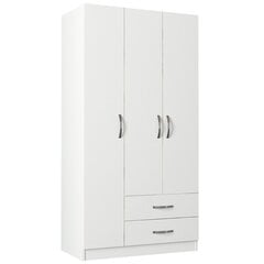 Vaatekaappi Kalune Design Wardrobe 756, 90 (III), 120 cm, valkoinen hinta ja tiedot | Kaapit | hobbyhall.fi