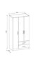 Vaatekaappi Kalune Design Wardrobe 756, 90 (III), 120 cm, valkoinen hinta ja tiedot | Kaapit | hobbyhall.fi