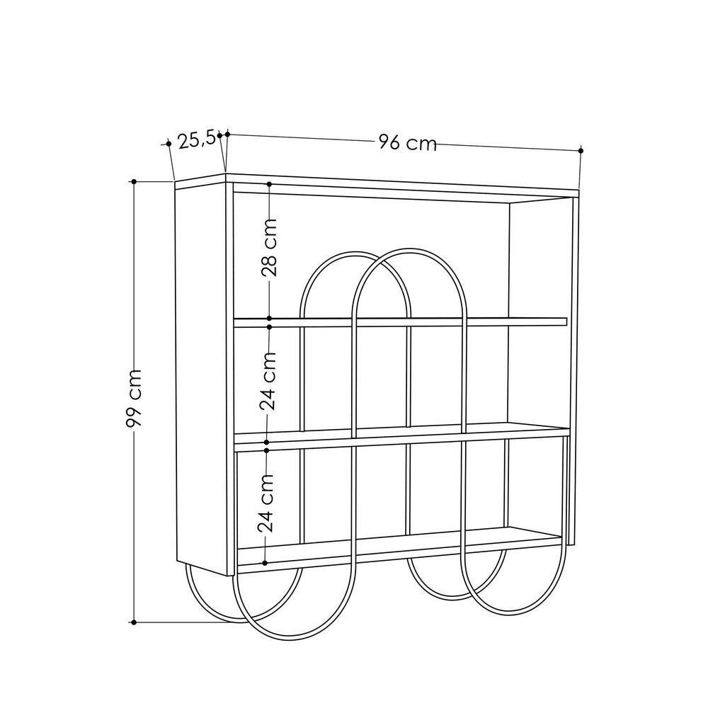 Sivupöytä Kalune Design 776, 99 cm, vaaleanruskea hinta ja tiedot | Sivupöydät | hobbyhall.fi