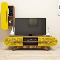 TV-kalustesarja Kalune Design 845(LVII), ruskea/keltainen hinta ja tiedot | TV- ja mediakalusteet | hobbyhall.fi