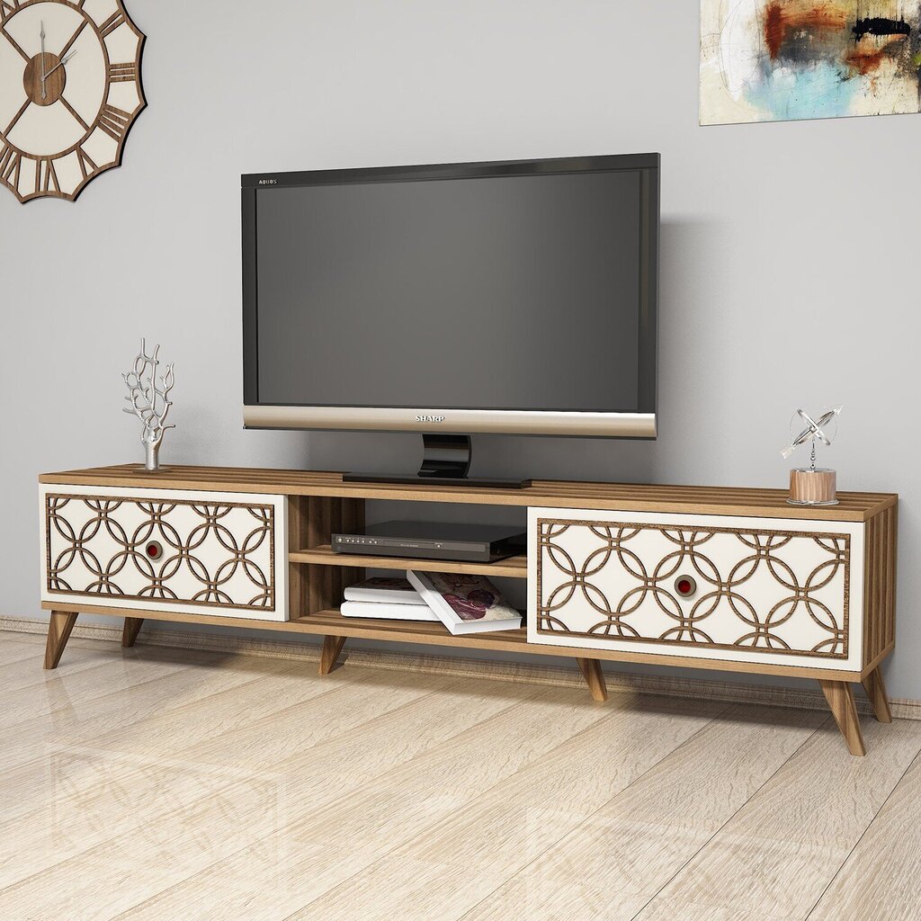 TV-taso Kalune Design 845, 180 cm, ruskea/beige hinta ja tiedot | TV-tasot | hobbyhall.fi