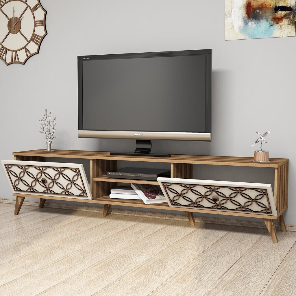 TV-taso Kalune Design 845, 180 cm, ruskea/beige hinta ja tiedot | TV-tasot | hobbyhall.fi
