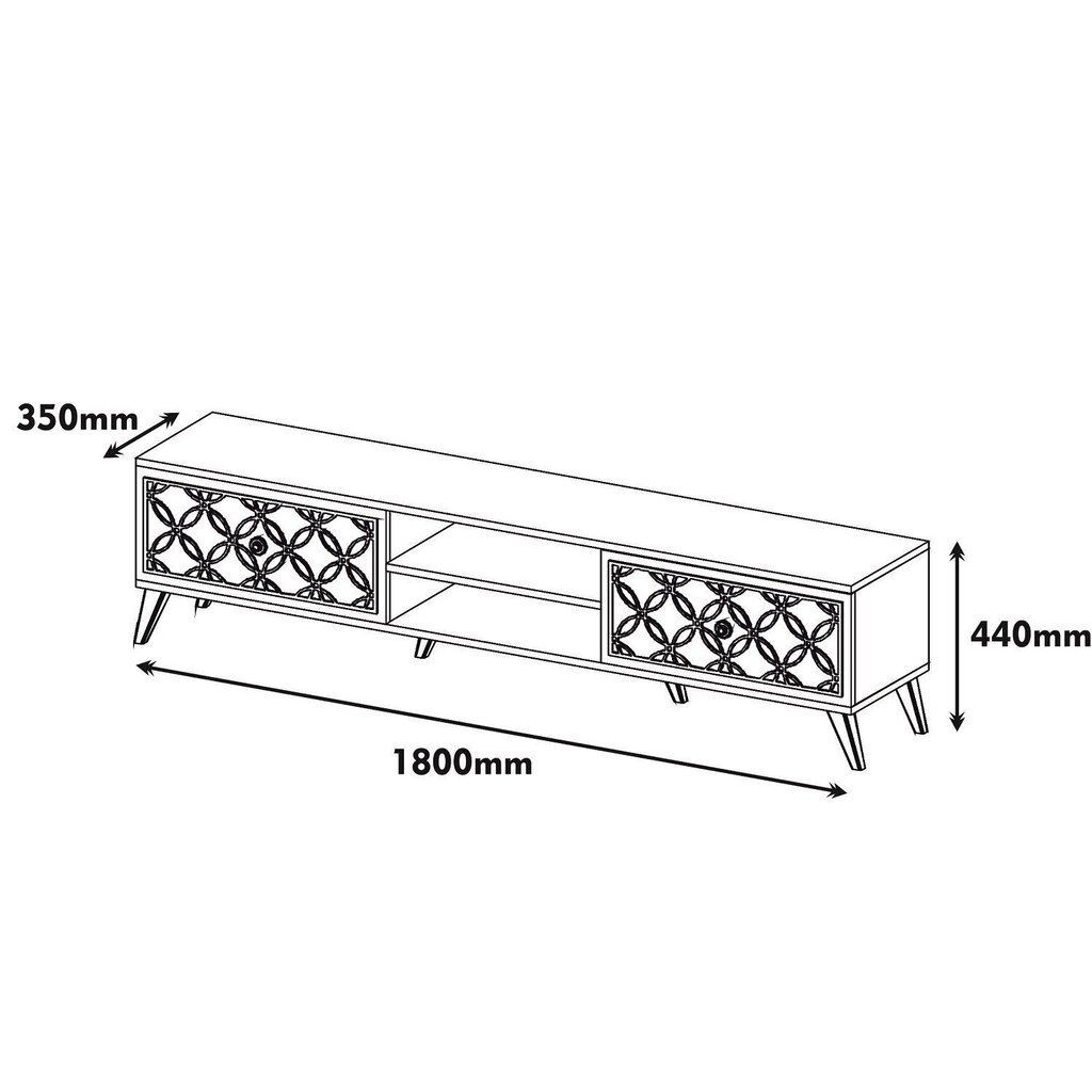 TV-taso Kalune Design 845, 180 cm, ruskea/keltainen hinta ja tiedot | TV-tasot | hobbyhall.fi