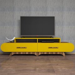 TV-taso Kalune Design 845, 205 cm, ruskea/keltainen hinta ja tiedot | TV-tasot | hobbyhall.fi