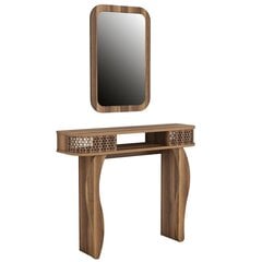 Pöytä- ja peilisetti Kalune Design 845, ruskea hinta ja tiedot | Peilipöydät | hobbyhall.fi