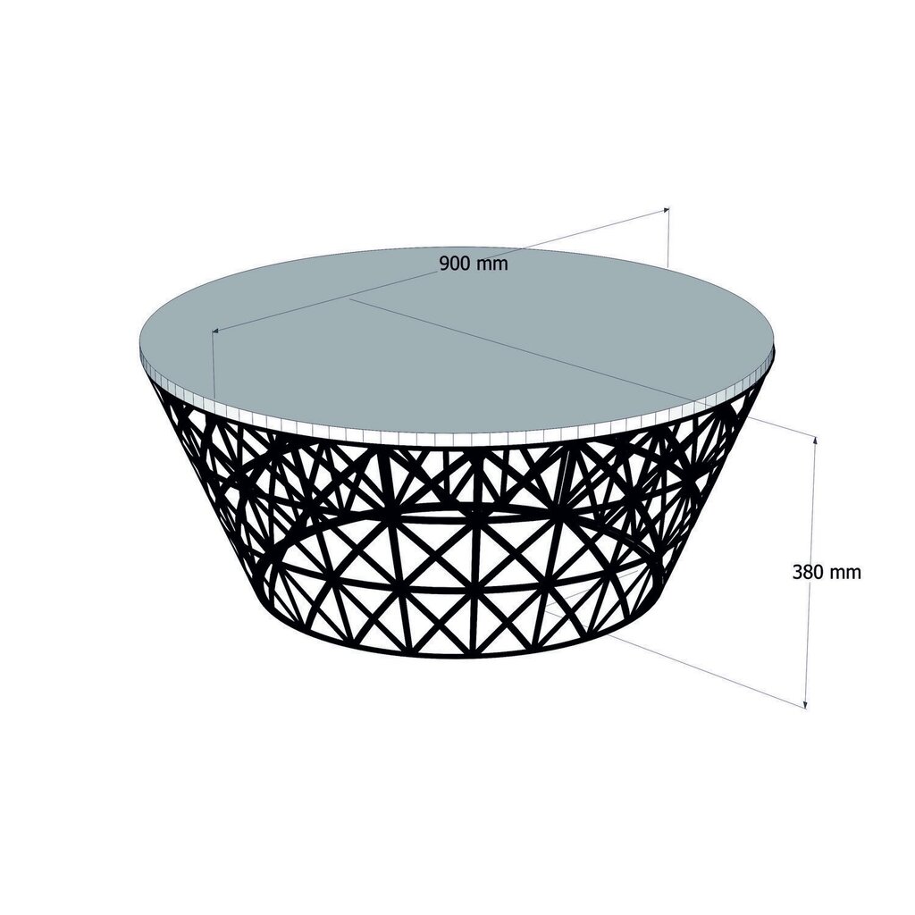 Sohvapöytä Kalune Design 845, valkoinen/musta hinta ja tiedot | Sohvapöydät | hobbyhall.fi