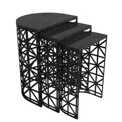3 sohvapöydän setti Kalune Design 845(I), musta hinta ja tiedot | Sohvapöydät | hobbyhall.fi