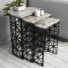 3-osainen sohvapöytäsarja Kalune Design 845, ruskea/musta hinta ja tiedot | Sohvapöydät | hobbyhall.fi