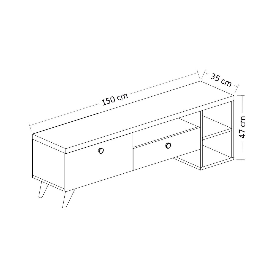 TV-taso Kalune Design 382(III), 150cm, musta/ruskea hinta ja tiedot | TV-tasot | hobbyhall.fi