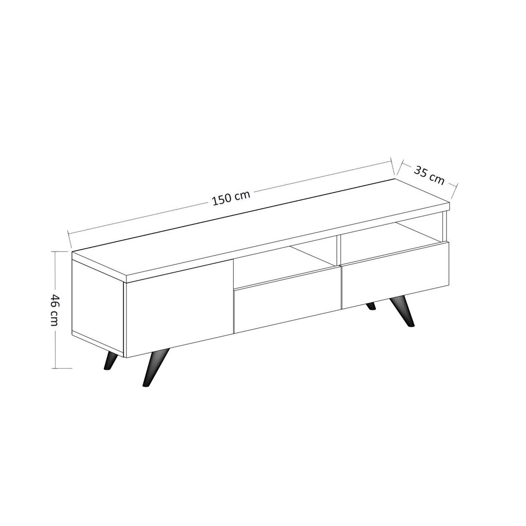 TV-taso Kalune Design 382 (I), 150 cm, valkoinen/beige hinta ja tiedot | TV-tasot | hobbyhall.fi