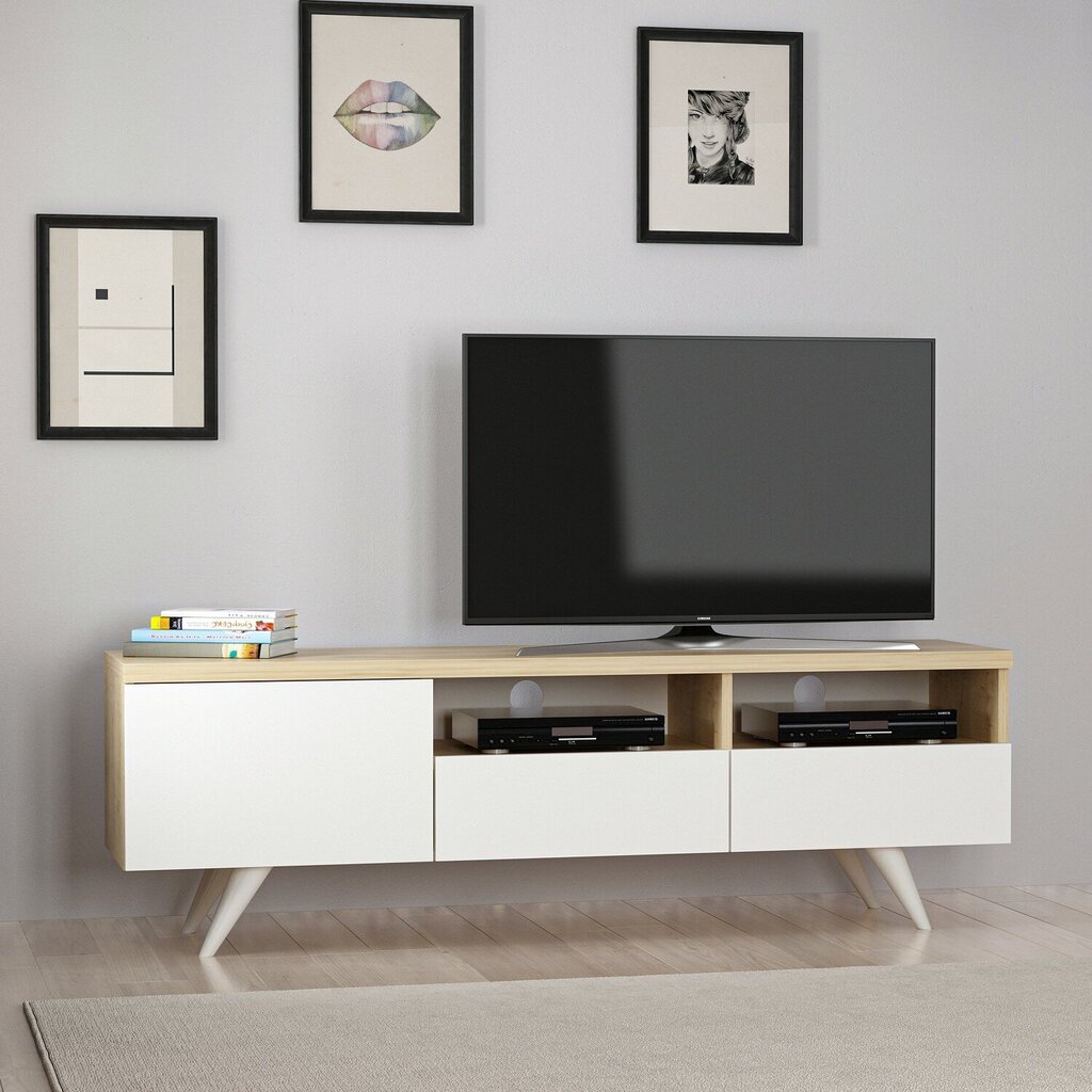 TV-taso Kalune Design 382 (I), 150 cm, valkoinen/beige hinta ja tiedot | TV-tasot | hobbyhall.fi