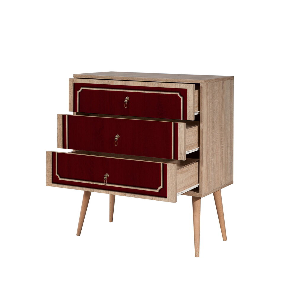 Lipasto Kalune Design Dresser 3437, tammi/punainen hinta ja tiedot | Lipastot | hobbyhall.fi