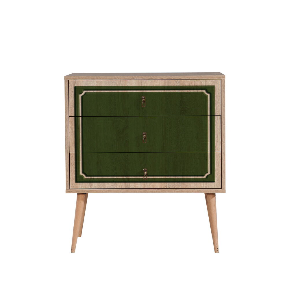 Lipasto Kalune Design Dresser 3439, tammi/vihreä hinta ja tiedot | Lipastot | hobbyhall.fi