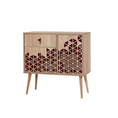 Senkki Kalune Design Dresser 3442, tammi/punainen hinta ja tiedot | Lipastot | hobbyhall.fi