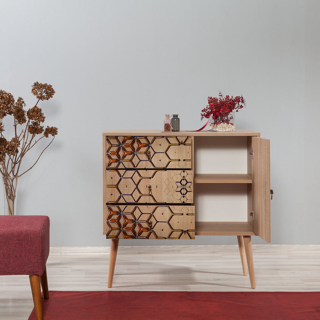 Senkki Kalune Design Dresser 3447, tammi/keltainen hinta ja tiedot | Lipastot | hobbyhall.fi