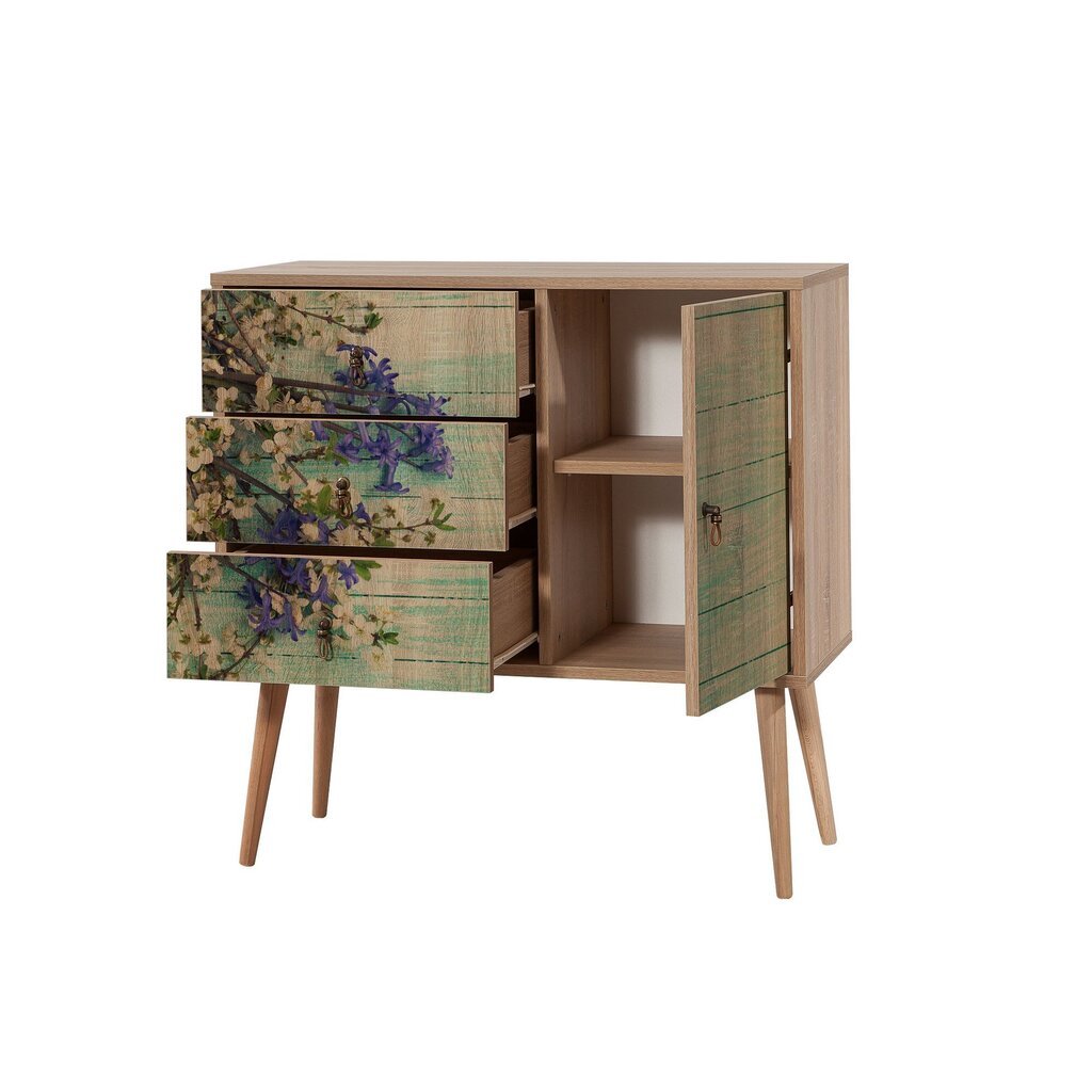 Senkki Kalune Design Dresser 3410, tammi/monivärinen hinta ja tiedot | Lipastot | hobbyhall.fi