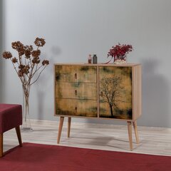 Senkki Kalune Design Dresser 3412, tammi/monivärinen hinta ja tiedot | Lipastot | hobbyhall.fi