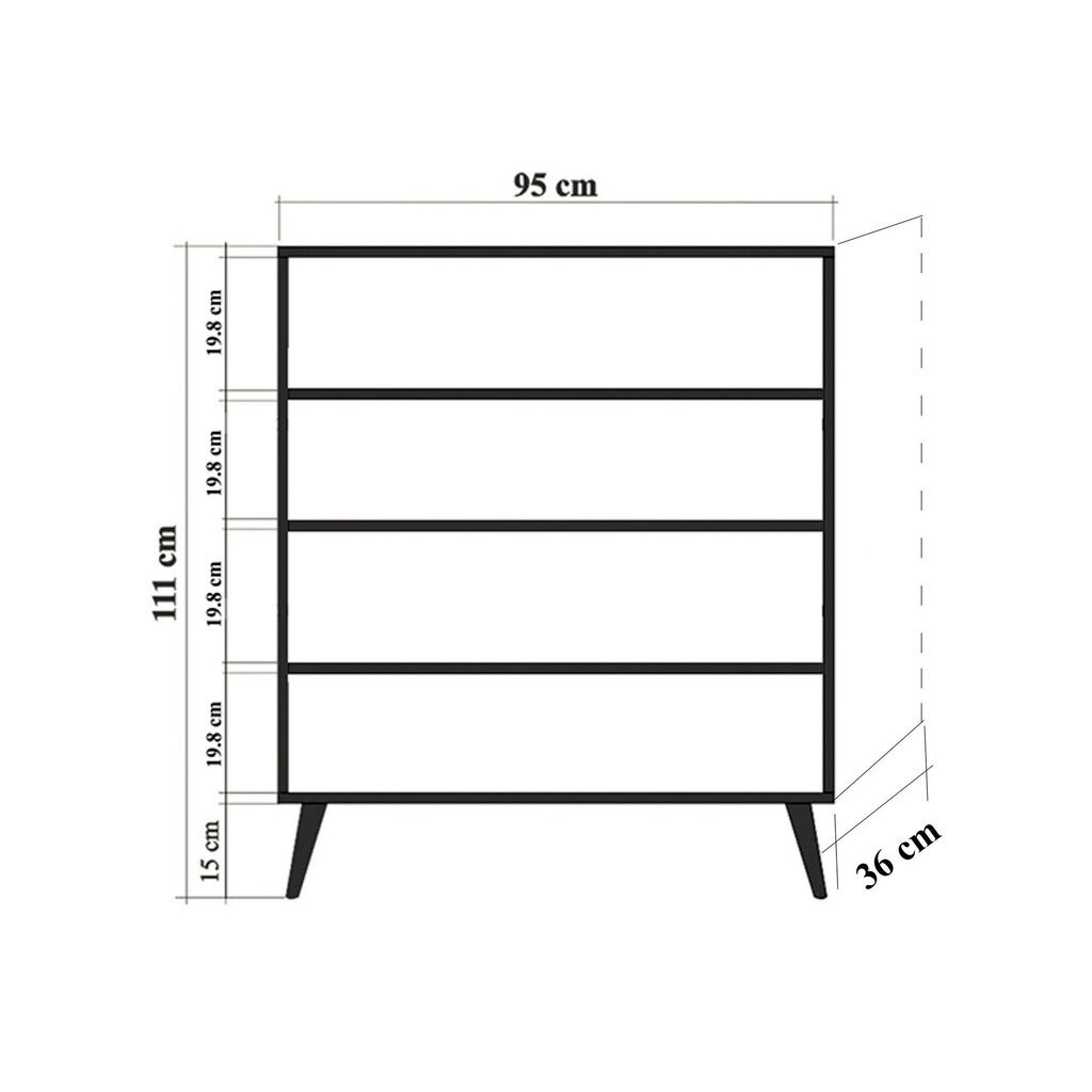 Kaappi Kalune Design 863 (I), 111 cm, tammi/ruskea hinta ja tiedot | Olohuoneen kaapit ja lipastot | hobbyhall.fi