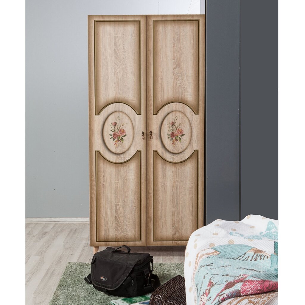 Vaatekaappi Kalune Design Wardrobe 863 (I), 90 cm, tammi/tummanruskea hinta ja tiedot | Kaapit | hobbyhall.fi