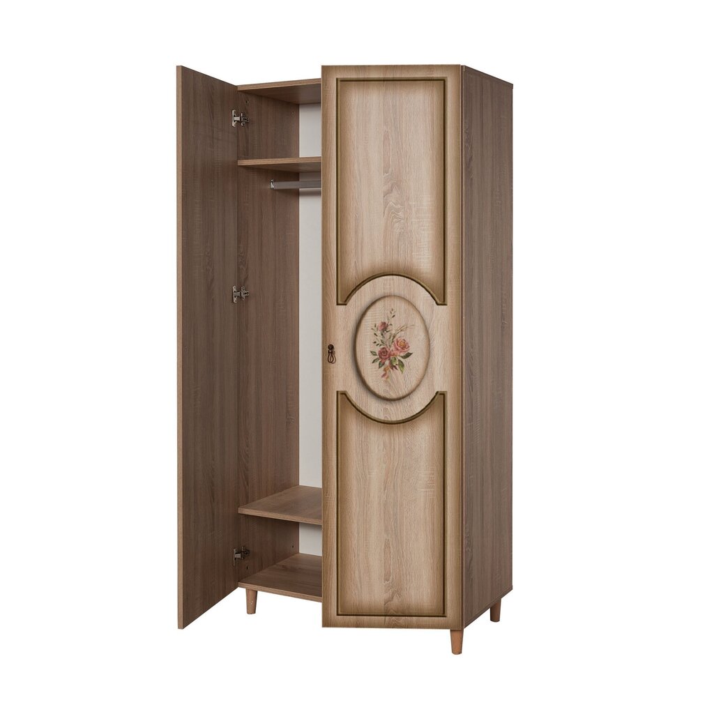 Vaatekaappi Kalune Design Wardrobe 863 (I), 90 cm, tammi/tummanruskea hinta ja tiedot | Kaapit | hobbyhall.fi