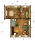 Mökki Emily 39,2m² 70 mm höylähirrestä, 2 makuuhuoneella, WC-llä ja olohuone-keittiöllä hinta ja tiedot | Piharakennukset | hobbyhall.fi