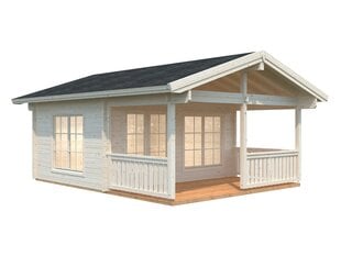 Mökki Agne 18,8 m² + terassi 12,5 m² 70 mm höylähirrestä hinta ja tiedot | Piharakennukset | hobbyhall.fi