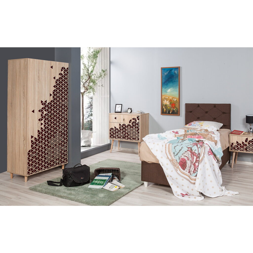 Vaatekaappi Kalune Design Wardrobe 869 (IV), 90 cm, ruskea/tammi hinta ja tiedot | Kaapit | hobbyhall.fi