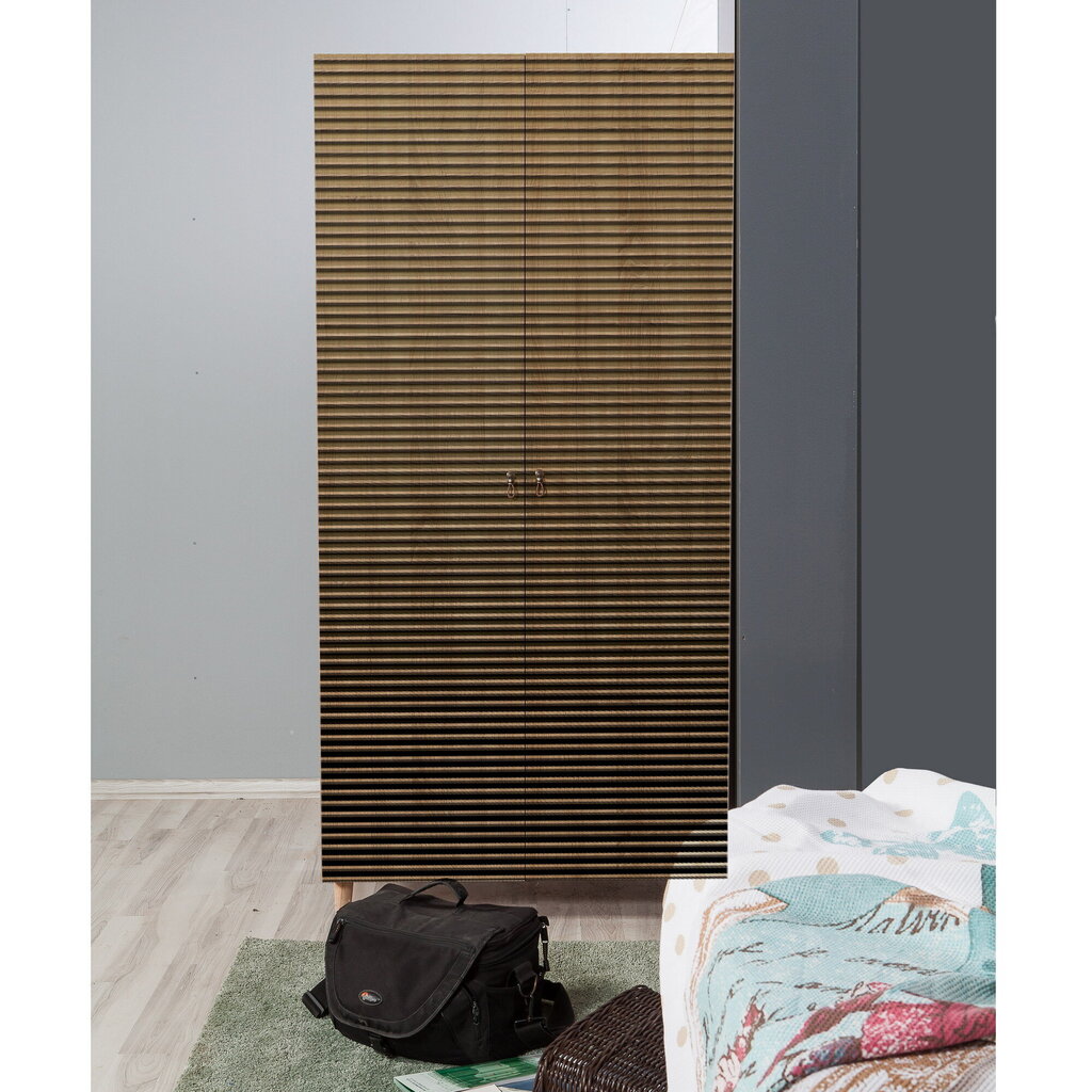 Vaatekaappi Kalune Design Wardrobe 869 (IV), 90 cm, tammi/keltainen hinta ja tiedot | Kaapit | hobbyhall.fi