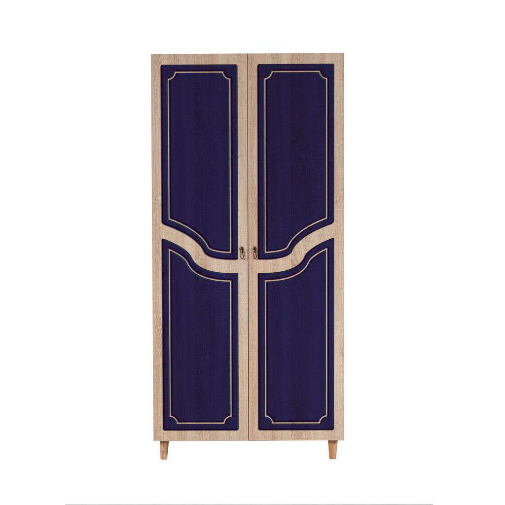 Vaatekaappi Kalune Design Wardrobe 869 (IV), 90 cm, tammi/tummansininen hinta ja tiedot | Kaapit | hobbyhall.fi