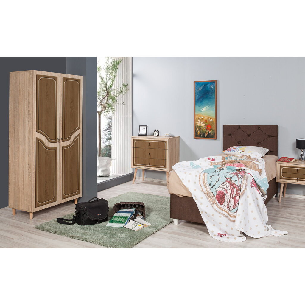 Vaatekaappi Kalune Design Wardrope 869 (IV), 90 cm, ruskea/tammi hinta ja tiedot | Kaapit | hobbyhall.fi