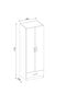 Vaatekaappi Kalune Design Wardrobe 731, 60 cm, valkoinen hinta ja tiedot | Kaapit | hobbyhall.fi