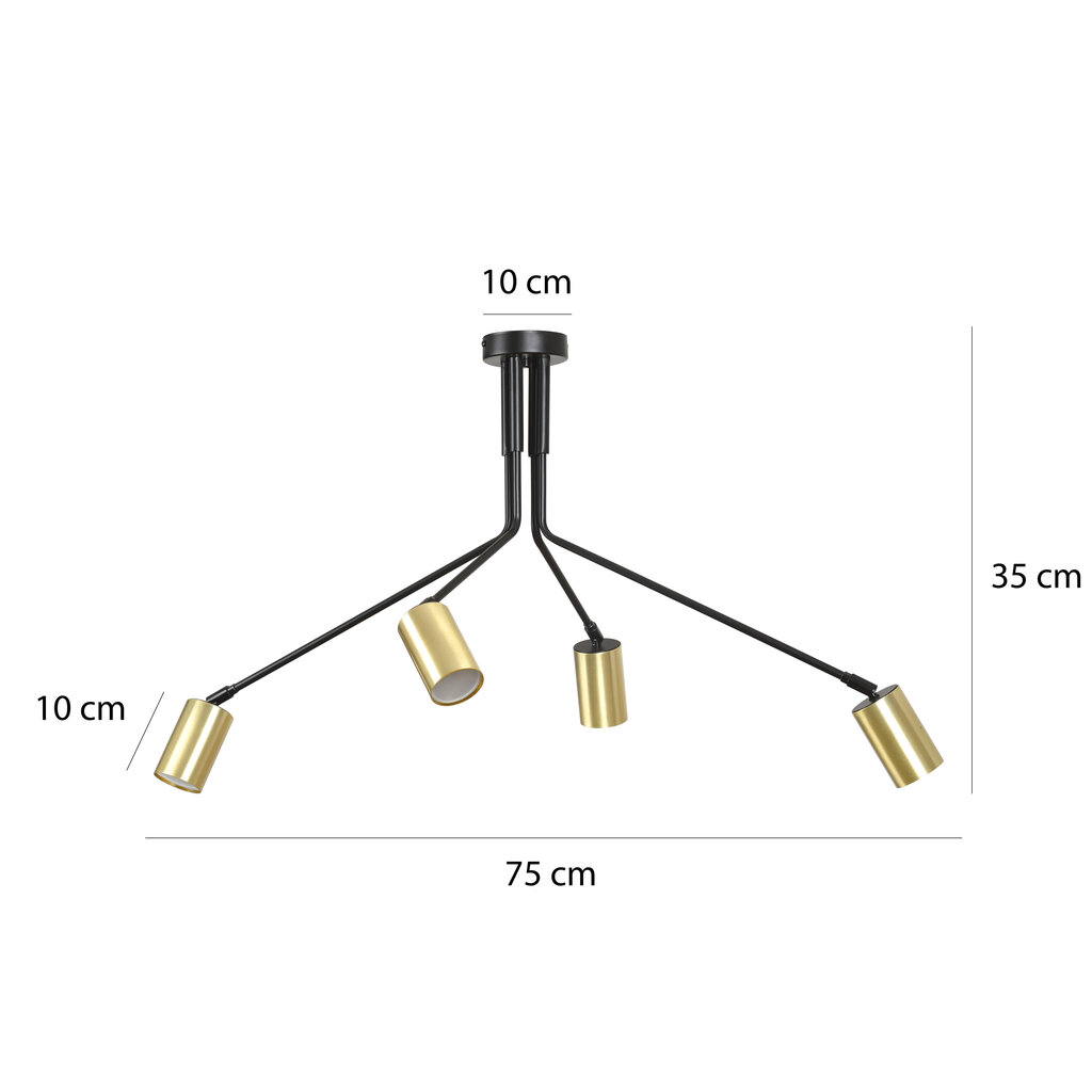 Kattovalaisin Emibig Verno 4 Black hinta ja tiedot | Riippuvalaisimet | hobbyhall.fi