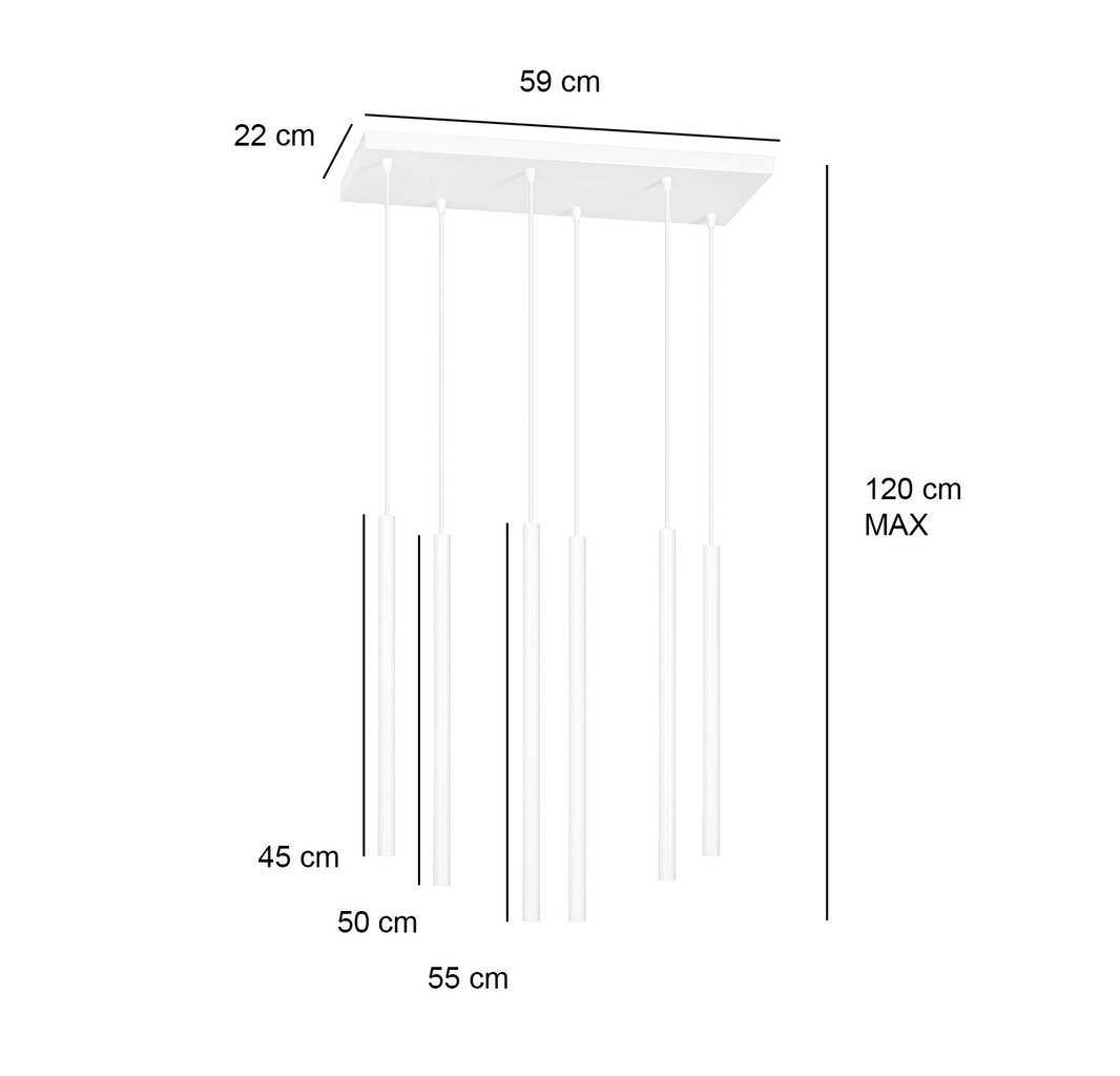 Riippuvalaisin Emibig Selter 6 White hinta ja tiedot | Riippuvalaisimet | hobbyhall.fi