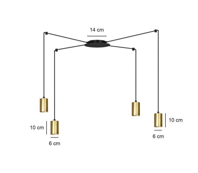 Riippuvalaisin Emibig Traker 4 BL/Gold hinta ja tiedot | Riippuvalaisimet | hobbyhall.fi