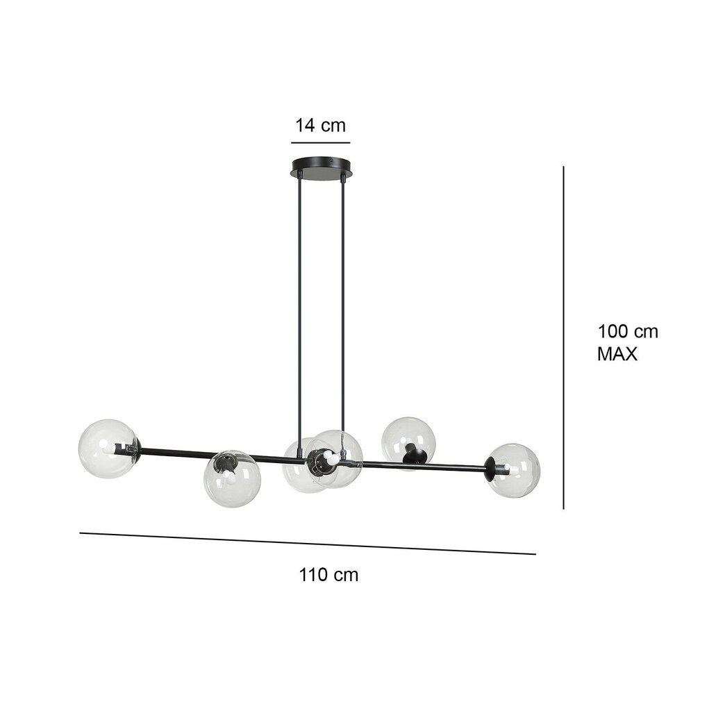 Valaisin Emibig Rossi 6 Bl Transparent hinta ja tiedot | Riippuvalaisimet | hobbyhall.fi